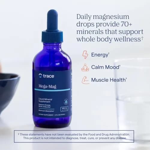 Trace Minerals Mega-Mag Ionic Magnesium Liquid Drops Supplement, 4 Fl Oz | High Bioavailability & Potassium Enriched thumbnail 2