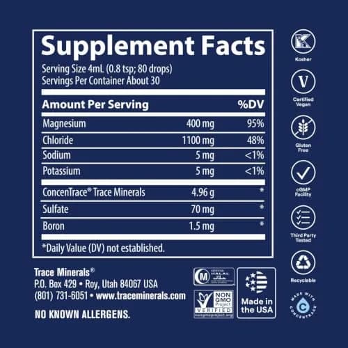 Trace Minerals Mega-Mag Ionic Magnesium Liquid Drops Supplement, 4 Fl Oz | High Bioavailability & Potassium Enriched thumbnail 3