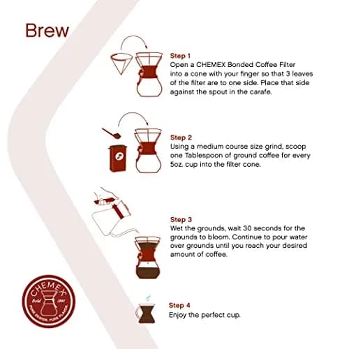 Chemex Pour-Over Glass Coffeemaker - Classic Series - 8-Cup | Elegant, Timeless Design for Perfect Coffee thumbnail 4