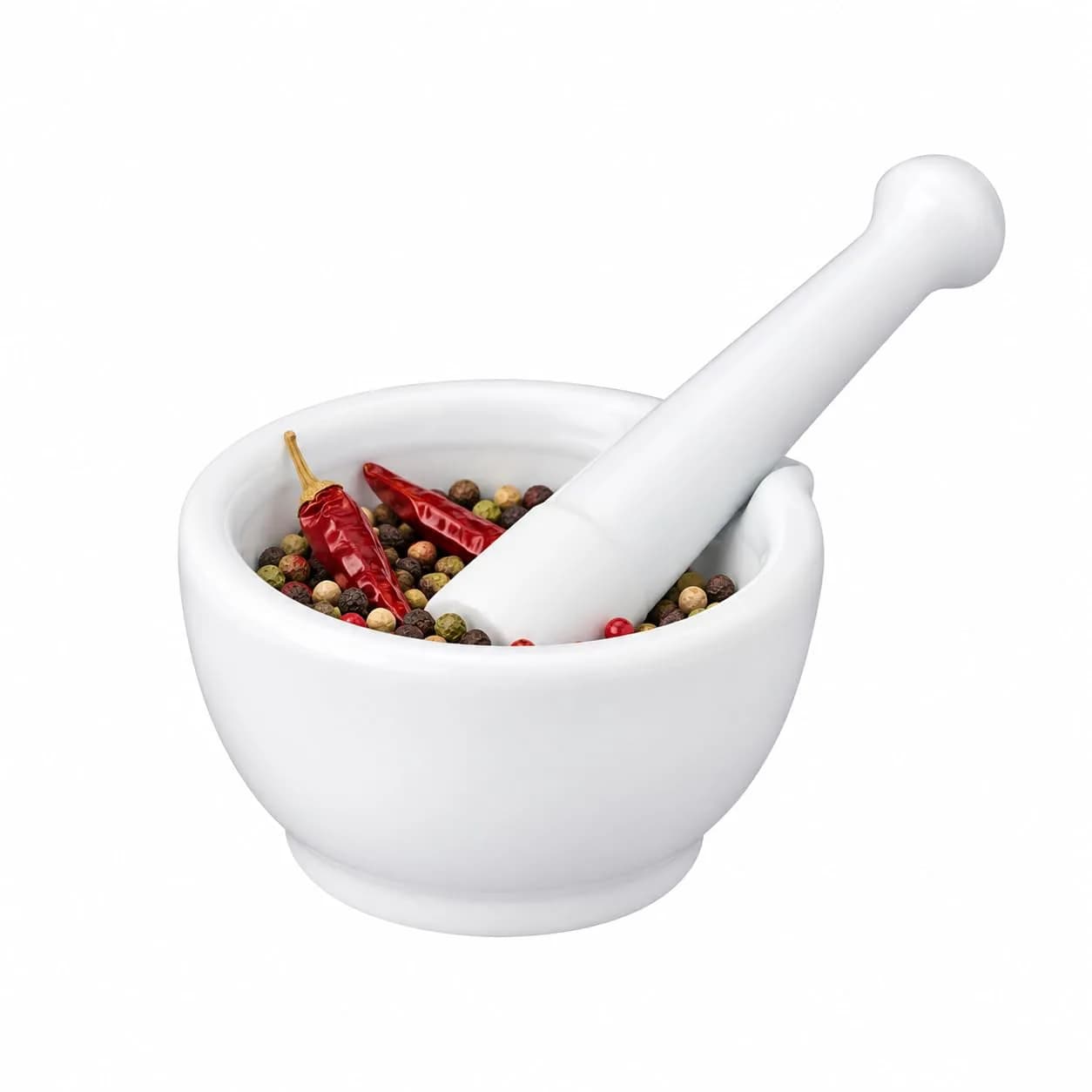 HIC Kitchen Mortar with Pour Spout and Pestle, Fine Porcelain, 4.25-Inch | Effortless spice & herb grinding — 4.25-Inch, with Pour Spout