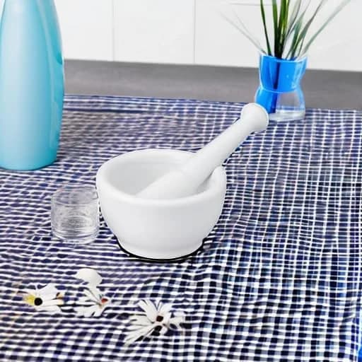 HIC Kitchen Mortar with Pour Spout and Pestle, Fine Porcelain, 4.25-Inch | Effortless spice & herb grinding thumbnail 5