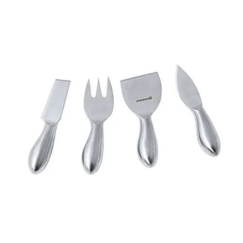 Swissmar 4-Piece Petite Cheese Knife Set Stainless Steel Knives for Cutting, Slicing & Serving Soft, Hard & Aged Cheeses – Includes Cheese Fork, Plane, Knives Ergonomic, Gift Boxed, Dishwasher Safe thumbnail 1