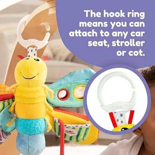 Lamaze Freddie the Firefly Clip-On Stroller Toy | Sensory Crinkle & Teether for Babies 0+ Months thumbnail 5