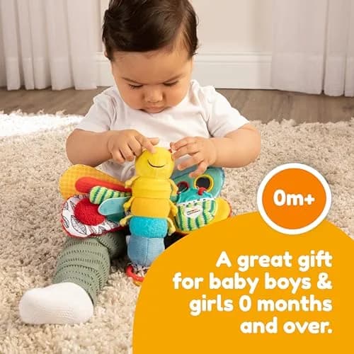 Lamaze Freddie the Firefly Clip-On Stroller Toy | Sensory Crinkle & Teether for Babies 0+ Months thumbnail 6