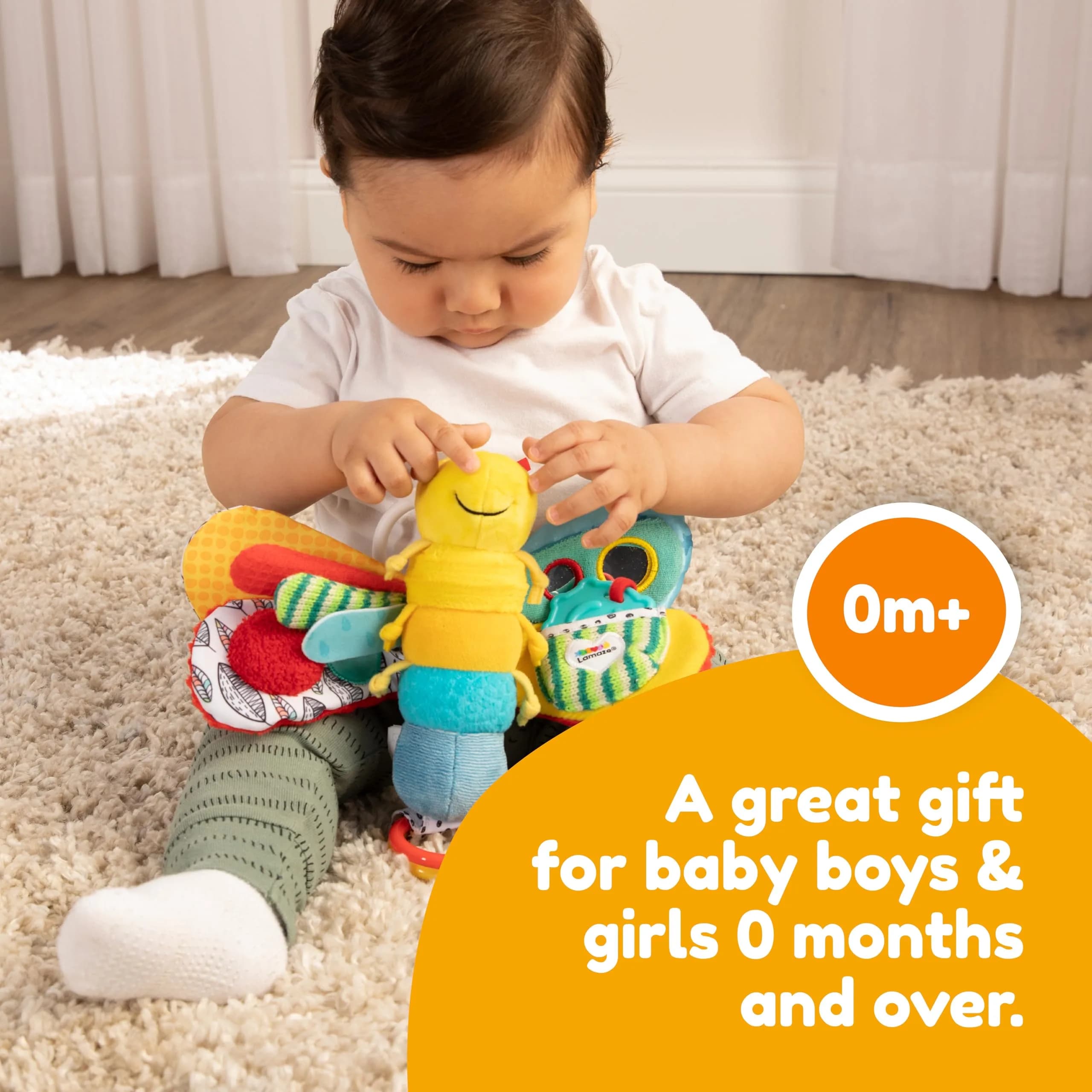 Lamaze Freddie the Firefly Clip-On Stroller Toy | Sensory Crinkle & Teether for Babies 0+ Months - view 6