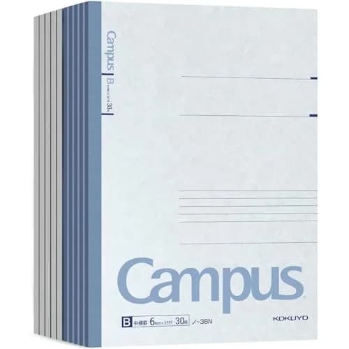 KOKUYO B5 Composition Notebooks, 10 Pack Campus Comp Book with 6mm Ruled | Japan Import, 30 Sheets, Blue thumbnail 1