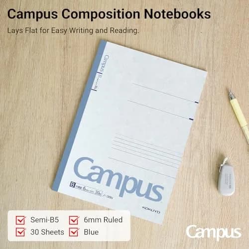 KOKUYO B5 Composition Notebooks, 10 Pack Campus Comp Book with 6mm Ruled | Japan Import, 30 Sheets, Blue thumbnail 6