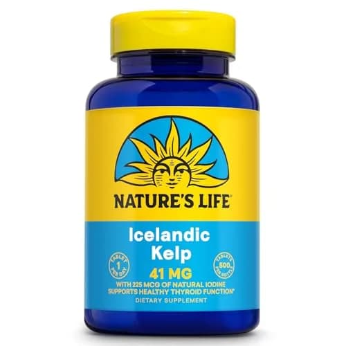 Nature's Life Icelandic Kelp 41 mg | Iodine Tablets for Thyroid Support, 500 Servings (225 mcg Iodine) (70-120c) thumbnail 1