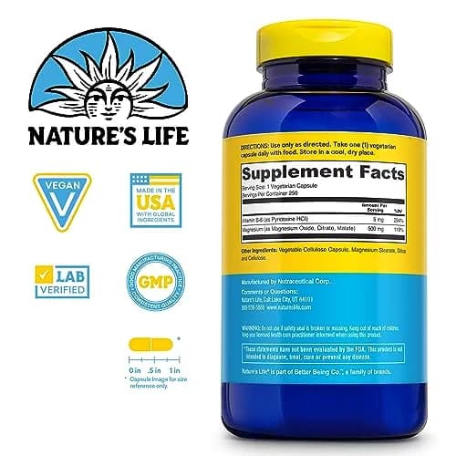 Nature's Life Magnesium 500 mg Citrate, Malate & Oxide | Supports Muscles & Nerves (250 VegCaps) thumbnail 2