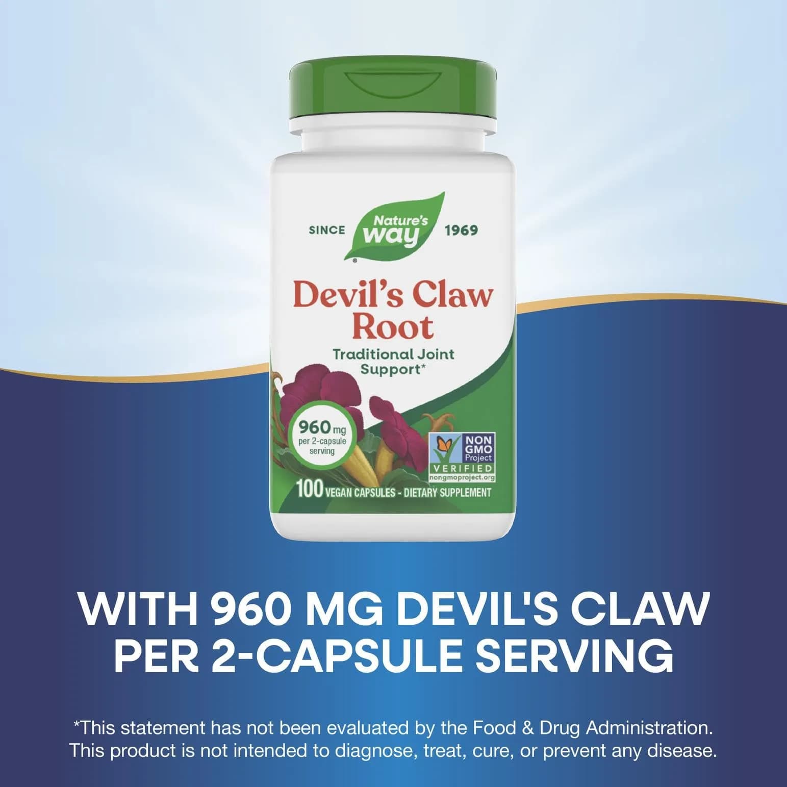 Nature's Way Devil's Claw Root Herbal Supplement 960 mg (100 Vegan Capsules) | Traditional Joint Support - view 4