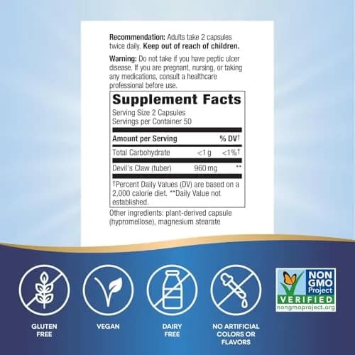 Nature's Way Devil's Claw Root Herbal Supplement 960 mg (100 Vegan Capsules) | Traditional Joint Support thumbnail 5