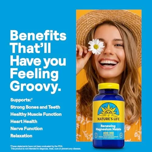 Nature's Life Magnesium Malate 400 mg | Supports Bones, Muscles & Heart (110c) thumbnail 3