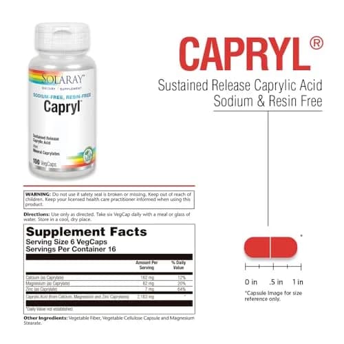 Solaray Capryl 100 Capsules | Mineral Support for Wellness & Ketogenic Lifestyle thumbnail 3