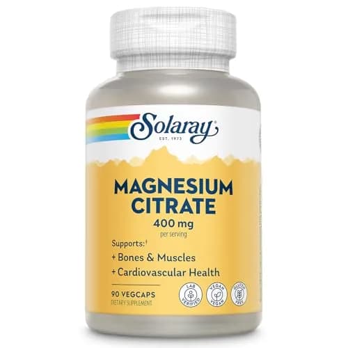 Solaray Magnesium Citrate 400mg | Vegan Mineral Supplement for Bone & Muscle Support thumbnail 1