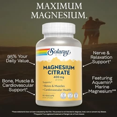 Solaray Magnesium Citrate 400mg | Vegan Mineral Supplement for Bone & Muscle Support thumbnail 3