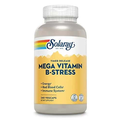 SOLARAY Mega Vitamin B-Stress Time Release, 240 VegCaps | Supports Stress & Energy, Vegan thumbnail 1