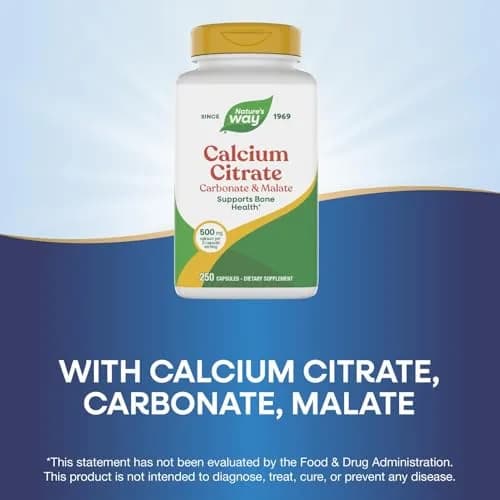 Nature's Way Calcium Citrate, Carbonate & Malate 500mg 250 Count (125 Servings) | Supports Healthy Bones & Teeth thumbnail 5