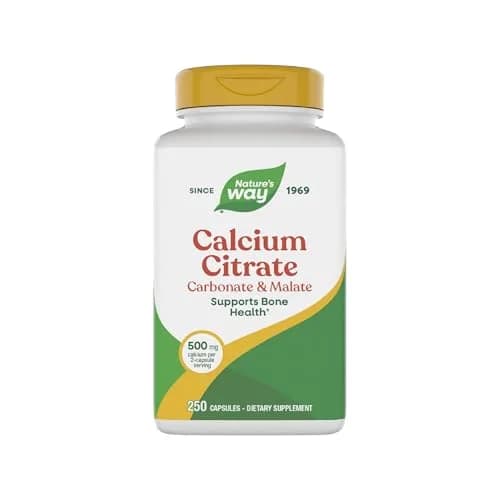 Nature's Way Calcium Citrate, Carbonate & Malate 500mg 250 Count (125 Servings) | Supports Healthy Bones & Teeth thumbnail 1