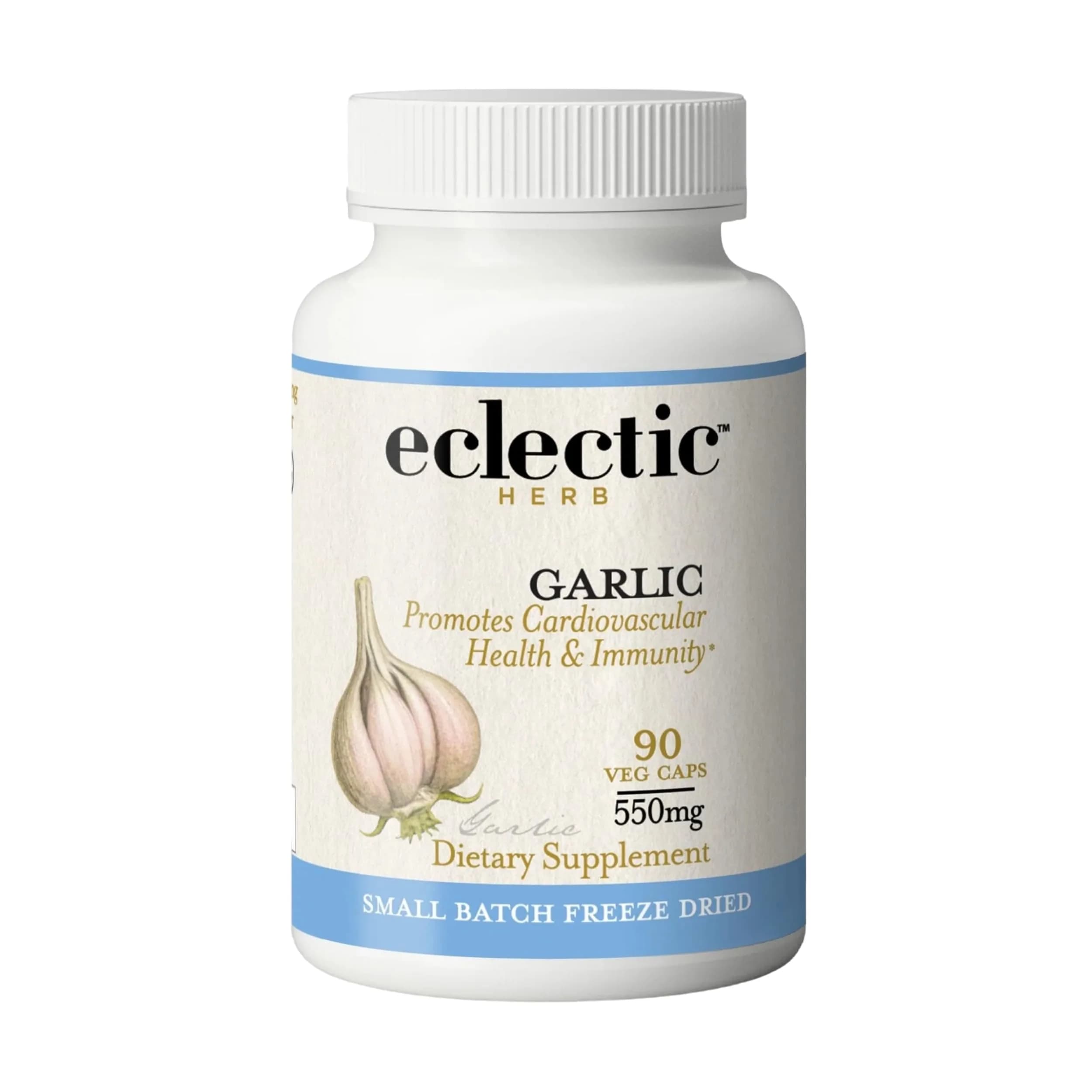 ECLECTIC INSTITUTE Garlic Capsules 90 CT | Heart & Immune Support, US-Imported — Blue
