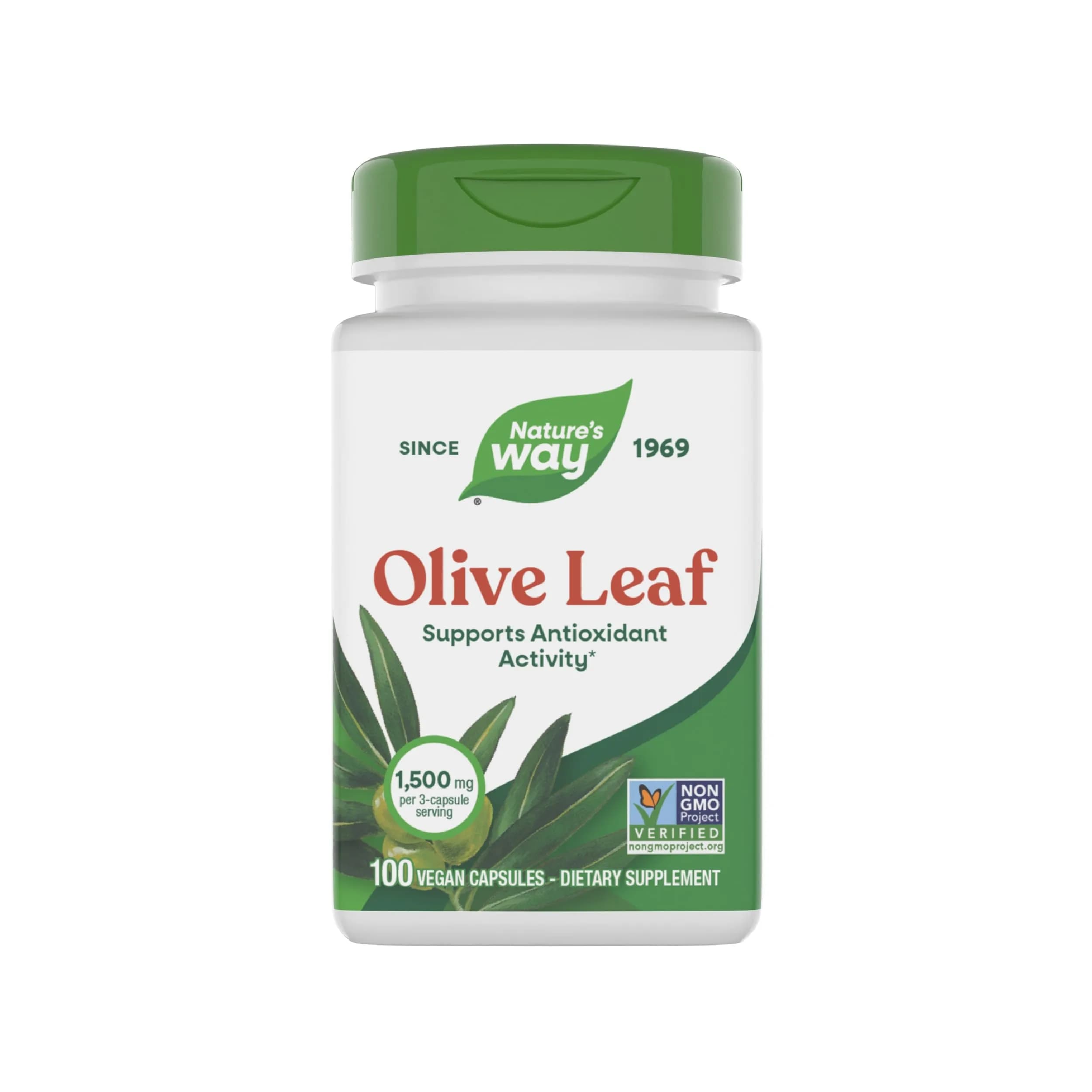 Nature's Way Olive Leaf Herbal Capsules 1500mg | Supports Antioxidant Activity, Vegan, Gluten-Free