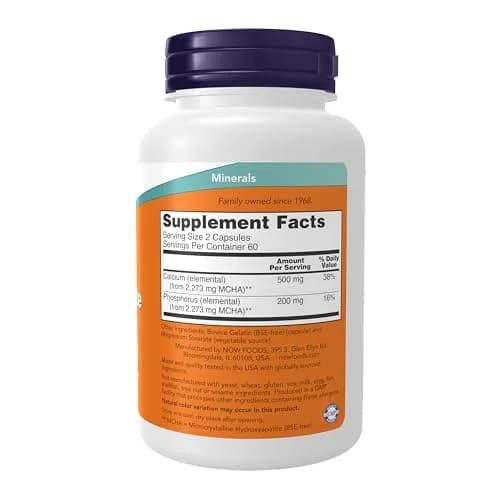 NOW Foods Calcium Hydroxyapatite Caps 120 Count (4.2 oz) | Supports Bone Health thumbnail 2