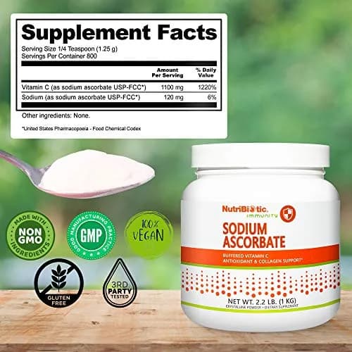 NutriBiotic Sodium Ascorbate Buffered Vitamin C Powder 2.2Lb | Vegan, Non-Acidic, Easy on Digestion thumbnail 5