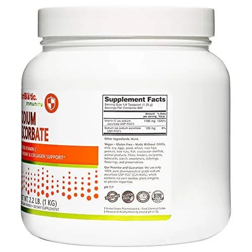NutriBiotic Sodium Ascorbate Buffered Vitamin C Powder 2.2Lb | Vegan, Non-Acidic, Easy on Digestion thumbnail 7