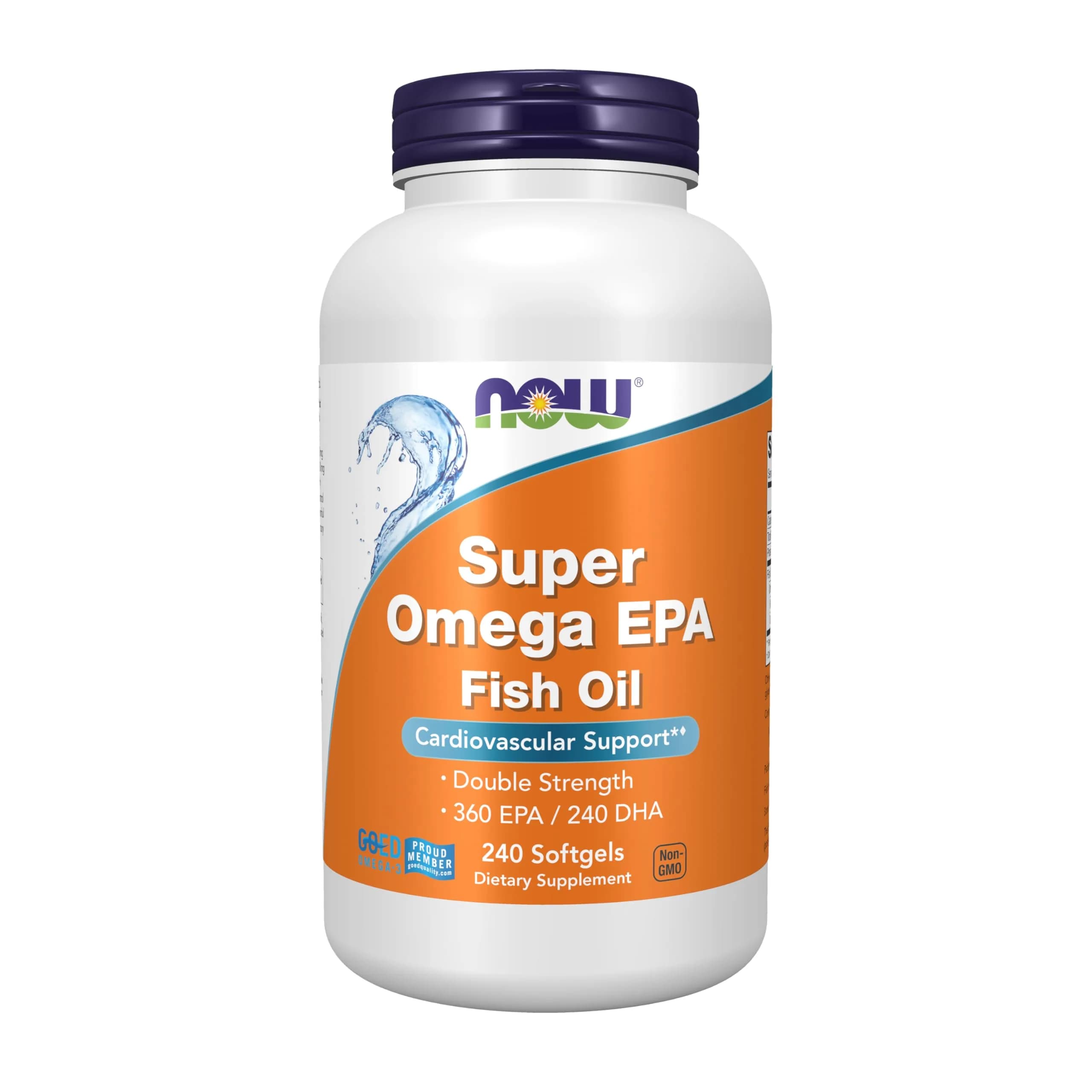NOW Supplements Super Omega EPA 240 Softgels | Molecularly Distilled Fish Oil for Heart Support — Pale Yellow