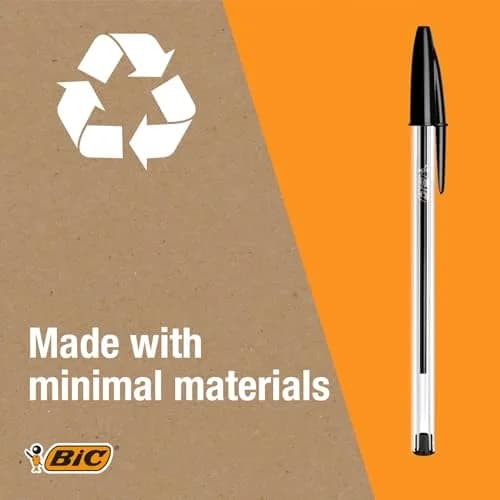 BIC Cristal Original Ballpoint Pens, Medium Point (1.0mm), Pack of 50 | Smooth Ink Flow thumbnail 6