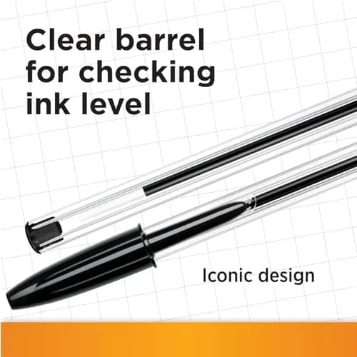 BIC Cristal Original Ballpoint Pens, Medium Point (1.0mm), Pack of 50 | Smooth Ink Flow thumbnail 2