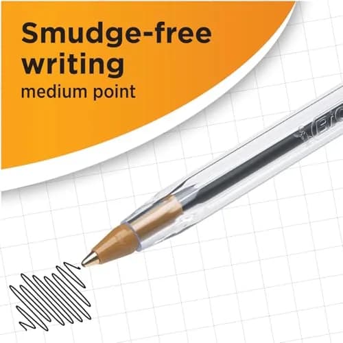 BIC Cristal Original Ballpoint Pens, Medium Point (1.0mm), Pack of 50 | Smooth Ink Flow thumbnail 3