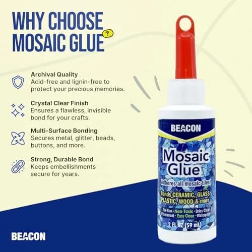 Beacon Mosaic Glue 59ml (2 Fl Oz) | Non-Toxic & Water Resistant for All Tiles & Surfaces thumbnail 3
