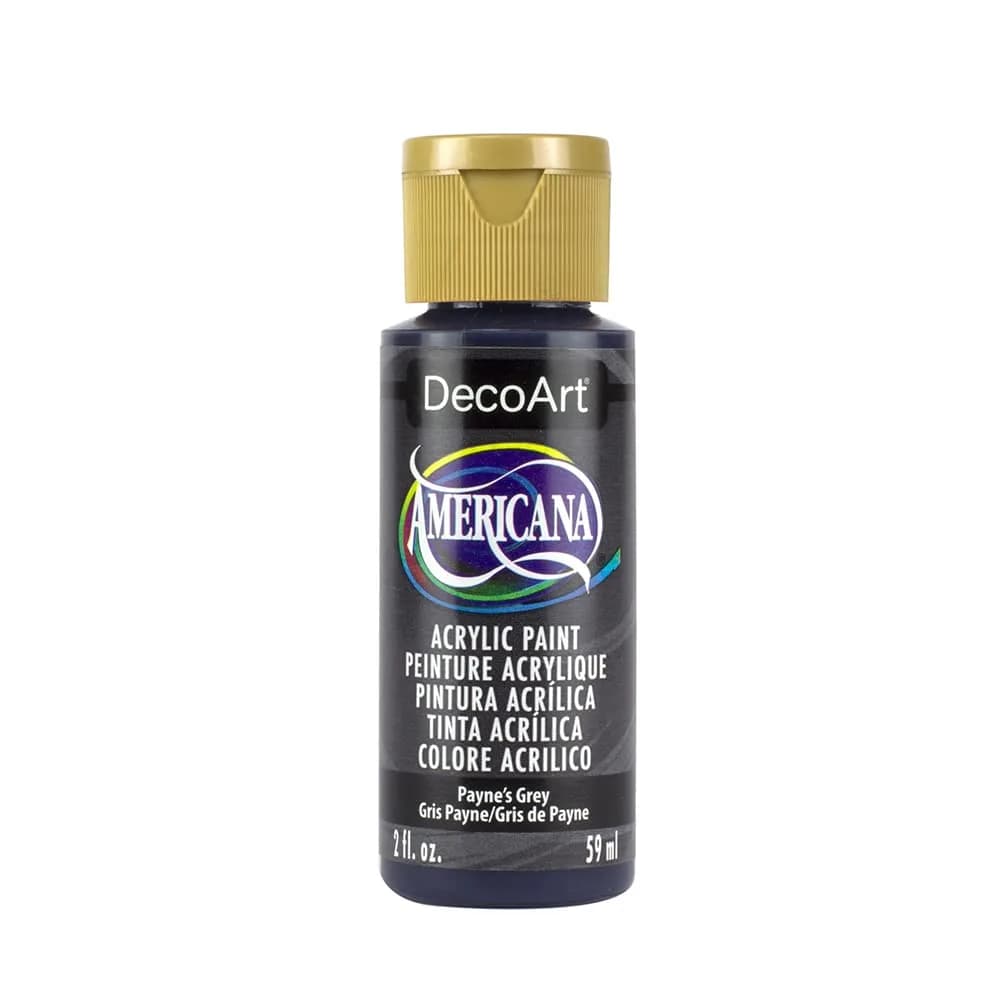 DecoArt Dazzling Metallics 2-Ounce Champagne Gold Acrylic Paint | Water-Based, Non-Toxic, Durable Finish — Payne's Grey