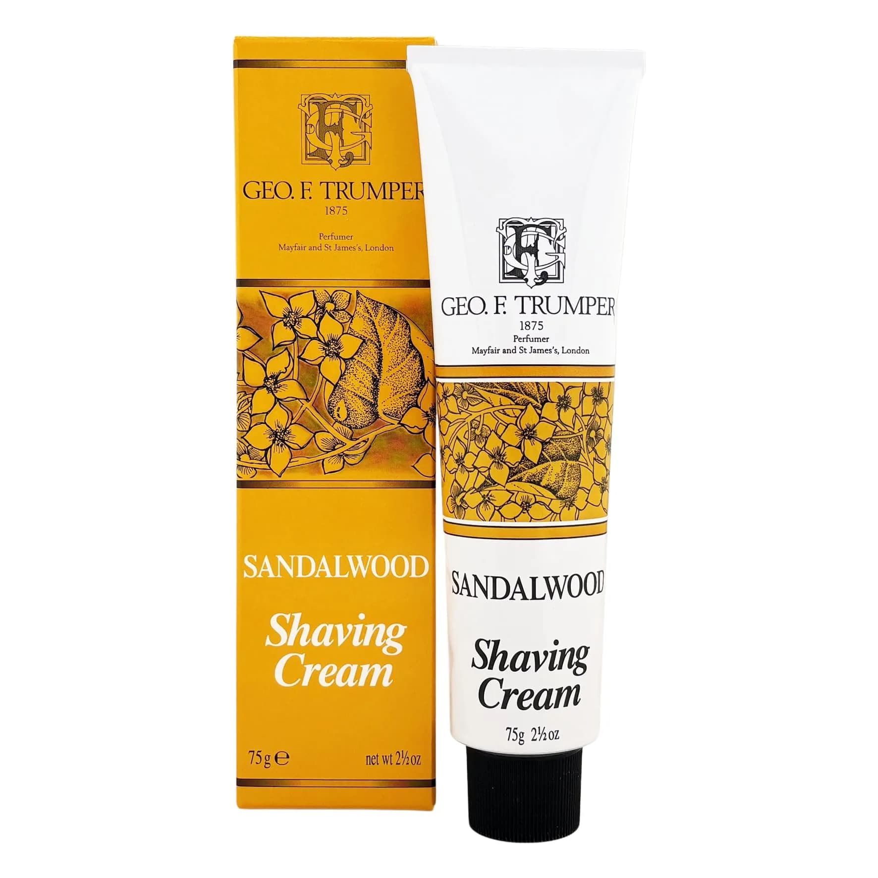 Geo F. Trumper Soft Shaving Cream in Tube, Sandalwood 75ml (2.5 Fl Oz) | Glycerin-Based Lather for Normal Skin - main product image