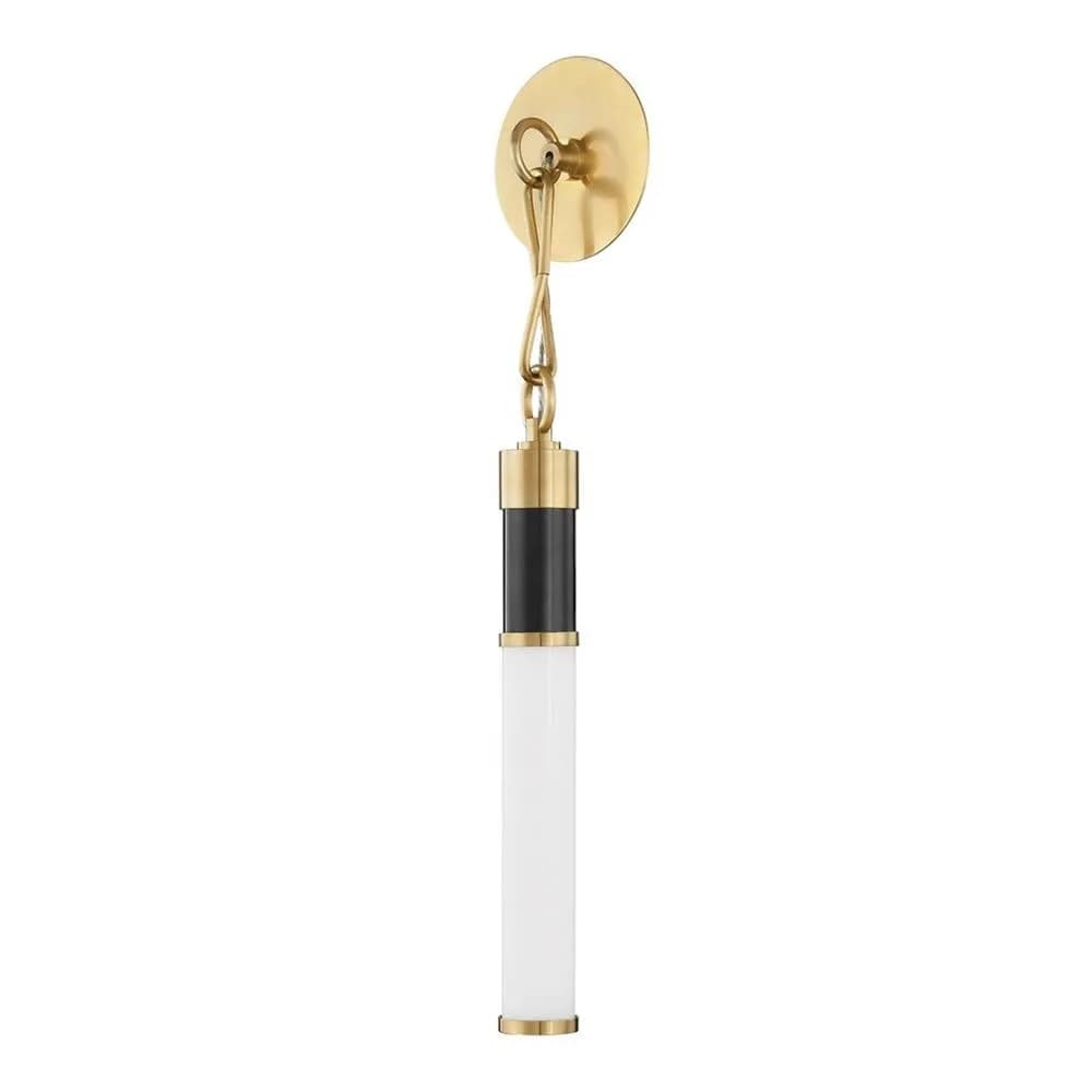 Hudson Valley Lighting Huntington 1-Light Wall Sconce | Aged Brass/Old Bronze Finish | Made of Brass & Glass | 26.25" H Profile