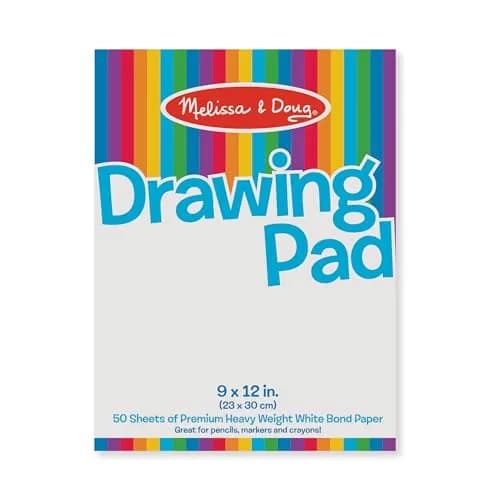 Melissa & Doug 9x12 Drawing Pad 50 Sheets Heavyweight Bond Paper | Large Kids Art Sketchbook for Creative Expression thumbnail 1