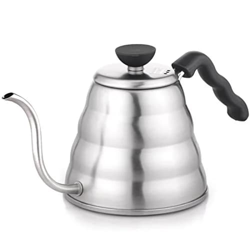 HARIO V60 Buono Stovetop Gooseneck Kettle, 1.2L Silver | Precise Pouring for Coffee & Tea thumbnail 1