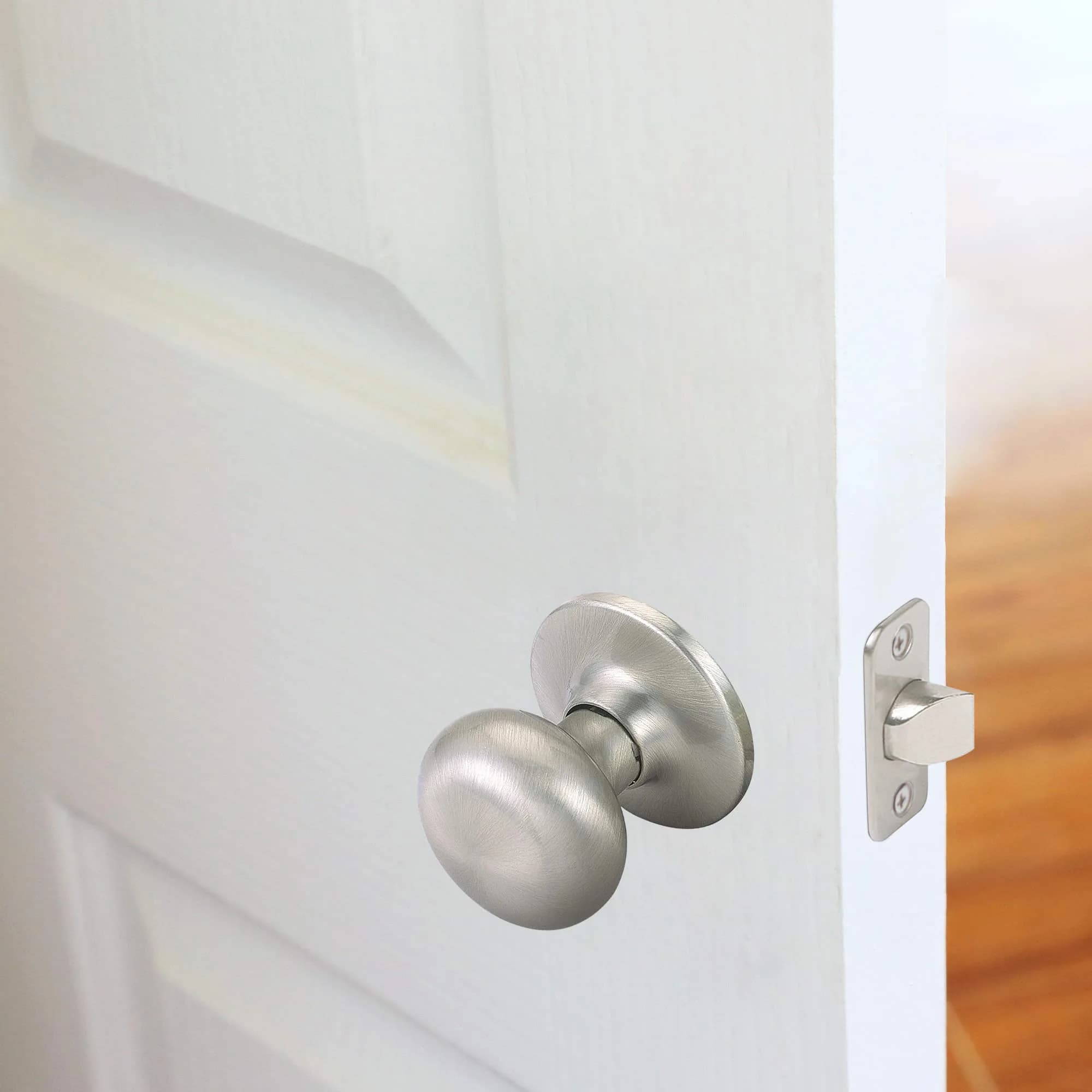 Design House Cambridge Passage Door Knob, Satin Nickel, 2-Way Adjustable, Fits 1.375-1.75 Inch Doors - view 5