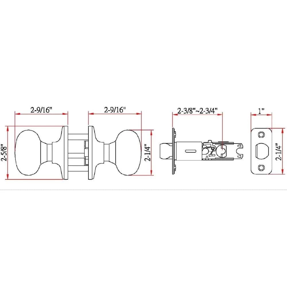 Design House Cambridge Passage Door Knob, Satin Nickel, 2-Way Adjustable, Fits 1.375-1.75 Inch Doors - view 2