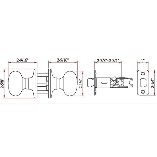 Design House Cambridge Passage Door Knob, Satin Nickel, 2-Way Adjustable, Fits 1.375-1.75 Inch Doors thumbnail 2
