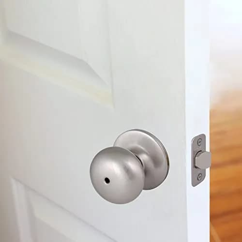 Design House Cambridge Privacy Door Knob, Satin Nickel | ANSI Grade-3 Certified Residential Security thumbnail 4