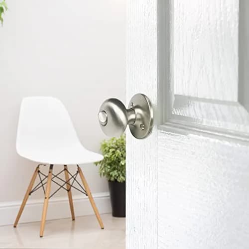 Design House Cambridge Privacy Door Knob, Satin Nickel | ANSI Grade-3 Certified Residential Security thumbnail 5