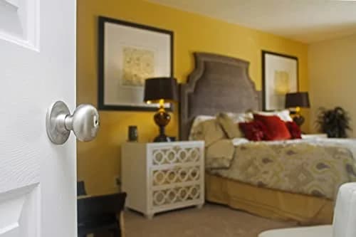Design House Cambridge Privacy Door Knob, Satin Nickel | ANSI Grade-3 Certified Residential Security thumbnail 6
