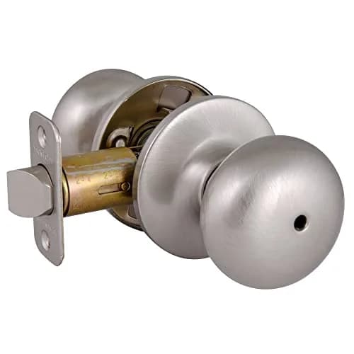 Design House Cambridge Privacy Door Knob, Satin Nickel | ANSI Grade-3 Certified Residential Security thumbnail 1