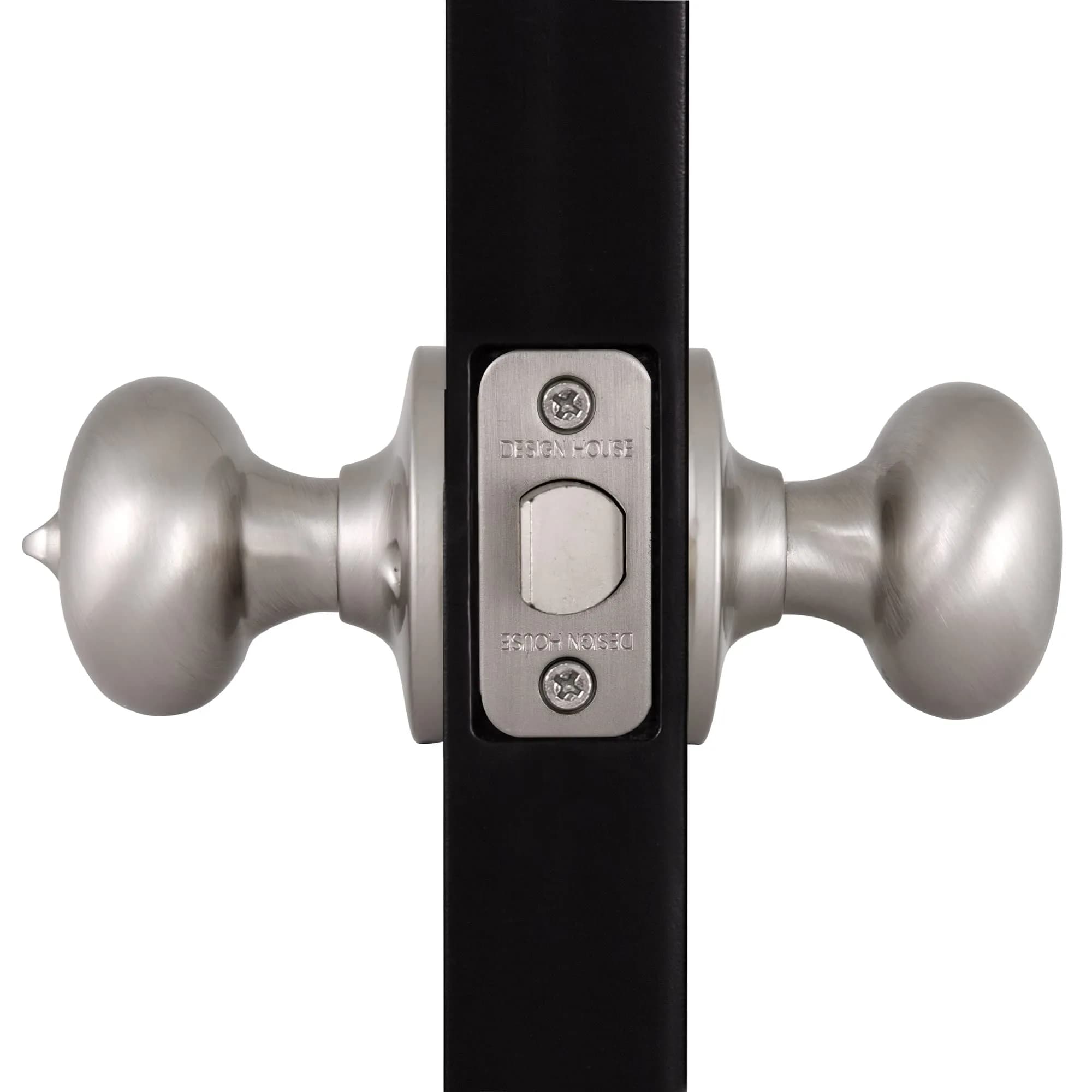 Design House Cambridge Privacy Door Knob, Satin Nickel | ANSI Grade-3 Certified Residential Security - view 9