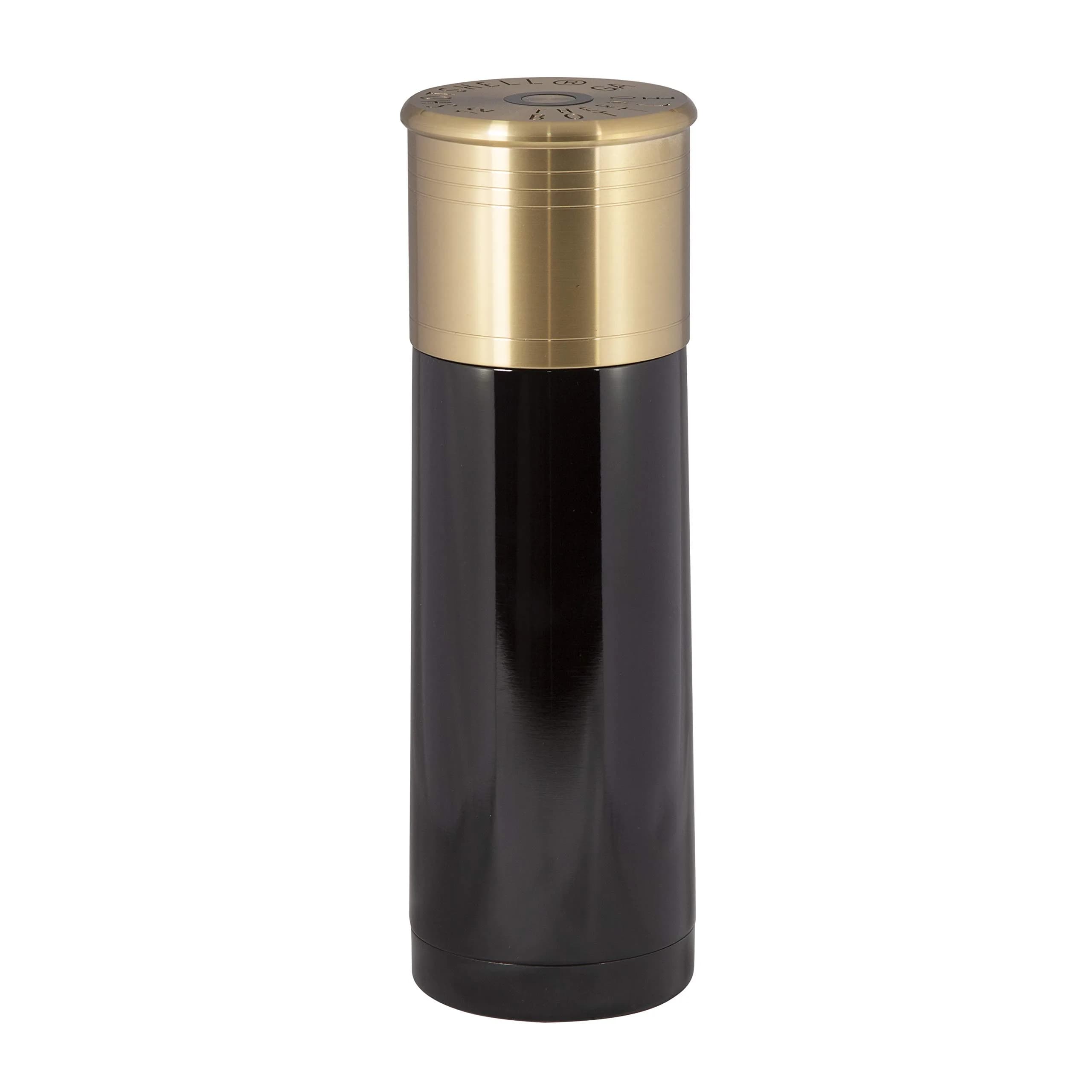 Stansport 12 Gauge Shotshell Thermo Bottle - Black | Shotgun Shell Design, 25oz, Keeps Liquids Hot/Cold 24h