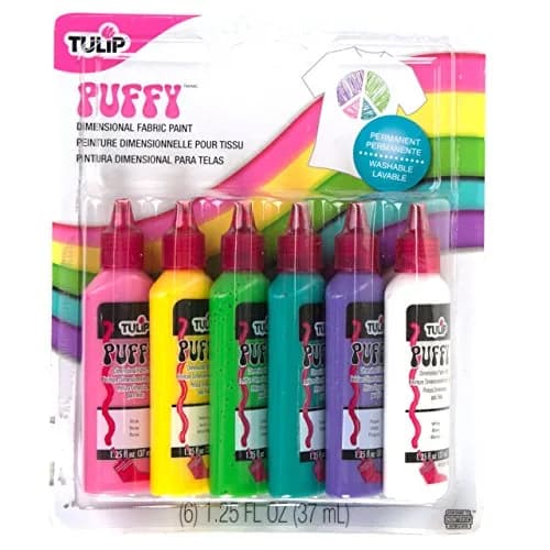 TULIP Puff Fabric Paint, Puffy, 1.25 fl oz | 6-Pack Dimensional, Non-Toxic, Flexible Finish thumbnail 1