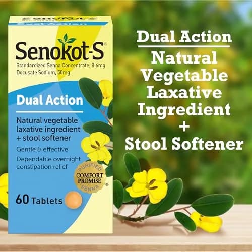 Senokot Stool Softener Tablets 60 Count | Gentle Overnight Relief for Occasional Constipation thumbnail 5