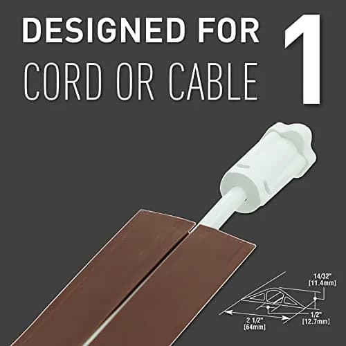 Wiremold Corduct 15 ft (4.57 m) Over Floor Cord Cover Brown | Trip-Free Cable Management thumbnail 3