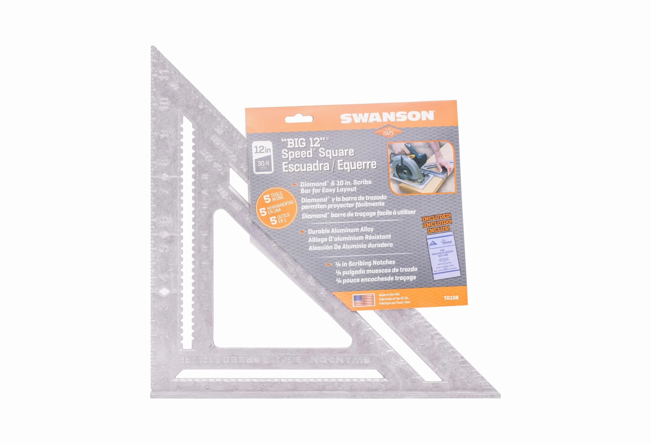 Swanson Tool Co S0101 12 Inch Speed Square | Die-Cast Aluminum Layout Tool - main product image